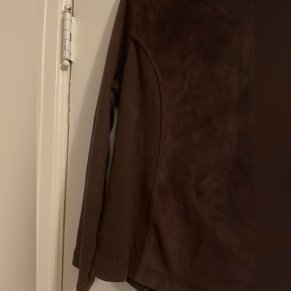 Lauren Ralph Lauren Chocolate Brown Faux Suede Long Sleeve Jacket Small Petite - Picture 8 of 10